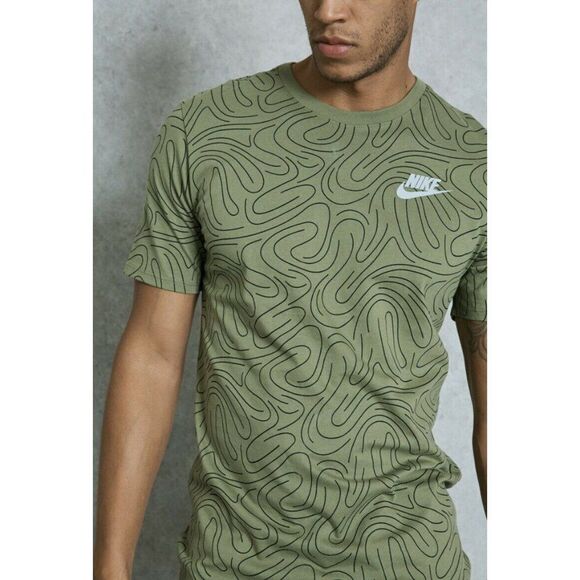 NIKE Swoosh All Over Print T-Shirt 834699-387 Mens - Picture 3 of 11